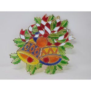 Vintage Giftco Inc Plastic Christmas Jingle Bells And Holly Sun‎ Catcher